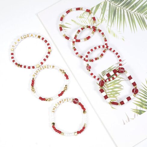 4th of July Bracelets for Women Girls America Flag Bracelets USA Red White and Blue Patriotic Stretchy Stackable Beaded Heishi Bracelet Gifts Independence Day Jewelry in Kuwait