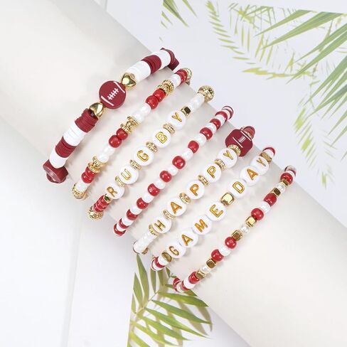 4th of July Bracelets for Women Girls America Flag Bracelets USA Red White and Blue Patriotic Stretchy Stackable Beaded Heishi Bracelet Gifts Independence Day Jewelry in Kuwait