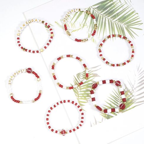 4th of July Bracelets for Women Girls America Flag Bracelets USA Red White and Blue Patriotic Stretchy Stackable Beaded Heishi Bracelet Gifts Independence Day Jewelry in Kuwait