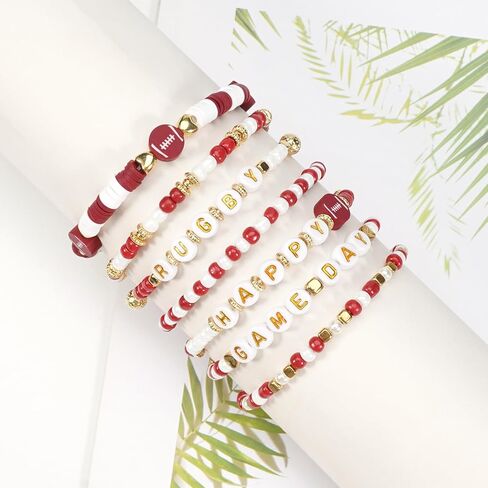 4th of July Bracelets for Women Girls America Flag Bracelets USA Red White and Blue Patriotic Stretchy Stackable Beaded Heishi Bracelet Gifts Independence Day Jewelry in Kuwait