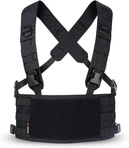 BOMTURN Tactical Chest Rig Harness Chest Panel,Molle Tactical Chest Rig Accessory,Adjustable Molle Modular Micro Chest Rigs in Kuwait