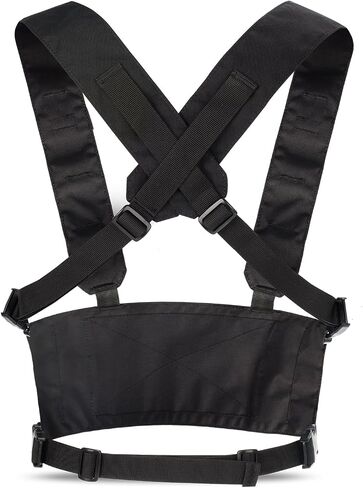 BOMTURN Tactical Chest Rig Harness Chest Panel,Molle Tactical Chest Rig Accessory,Adjustable Molle Modular Micro Chest Rigs in Kuwait
