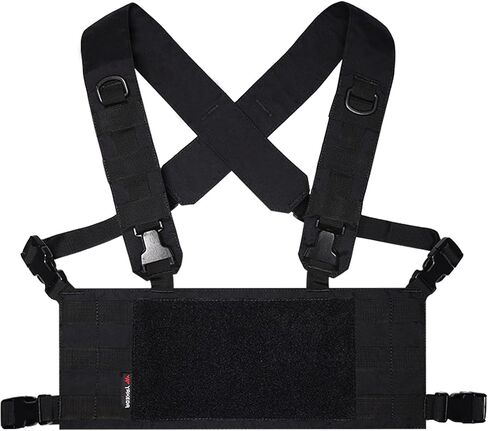 BOMTURN Tactical Chest Rig Harness Chest Panel,Molle Tactical Chest Rig Accessory,Adjustable Molle Modular Micro Chest Rigs in Kuwait