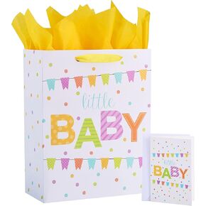 SUNCOLOR 16" Extra Large Gift Bag for Baby Shower with Tissue Paper (Animals)