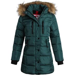 CANADA WEATHER GEAR Girls Winter Jacket - Long Length Quilted Bubble Puffer Parka - Heavyweight Weather Resistant Coat (7-16) in Saudi Arabia