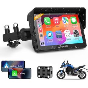 Carpuride W502pro Motorcycle GPS Carplay Screen, 5 inch Wireless CarPlay & Android Auto Car Stereo for Motorbike, Dual Bluetooth, Siri,Navigation Screen