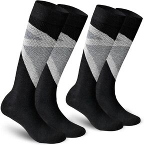 Merino Wool Volcanic Rock Ski Socks 2 Packs For Skiing, Snowboarding, Cold Weather,Thermal Knee-high Warm Socks, Hunting