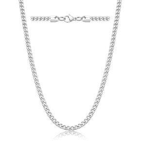 High Polished 3mm 16 Inches Stainless Steel Franco Curb Chain Necklace Mens Womens Necklace Jewelry
