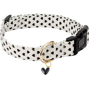 Cotton Dog Collar,Soft and Cute Puppy Collars with Lemon Patterned Design for Girl Female Boy Dogs,Adjustable Buckle Pet Collar for Small Medium Large Dogs (Yellow Lemon, Medium)