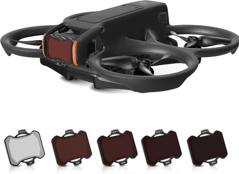 RCGEEK ND Filters Set for DJI Avata 2 Accessories, 6 Pack Plastics Gimbal Camera Len Filters for DJI Avata 2 (CPL, UV, ND8, ND16, ND32, ND64) in Saudi Arabia