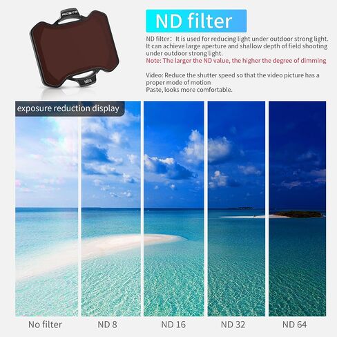RCGEEK ND Filters Set for DJI Avata 2 Accessories, 6 Pack Plastics Gimbal Camera Len Filters for DJI Avata 2 (CPL, UV, ND8, ND16, ND32, ND64) in Saudi Arabia