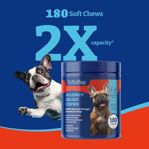 Joint Supplement for Dogs - Glucosamine for Dogs, with Chondroitin, MSM - Dog Pain Relief Anti-Inflammatory, Support Hip & Joint Health, Mobility - 180 Soft Chews, Duck & Pear Flavor in Kuwait