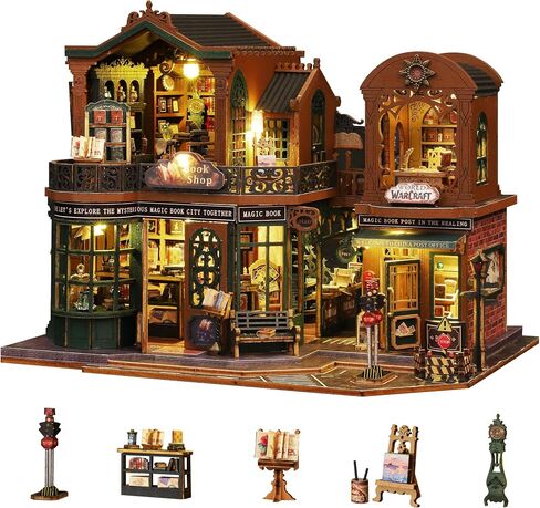 Flever Dollhouse Miniature DIY House Kit Creative Room with Furniture and Glass Cover for Romantic Artwork Gift(Christmas Eve) in Kuwait