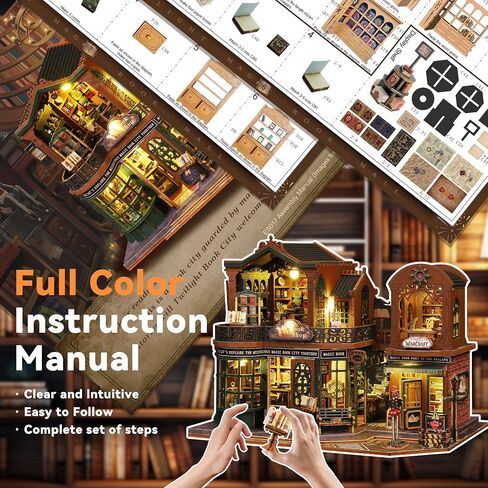 Flever Dollhouse Miniature DIY House Kit Creative Room with Furniture and Glass Cover for Romantic Artwork Gift(Christmas Eve) in Kuwait