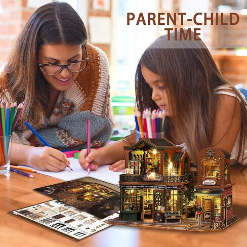 Flever Dollhouse Miniature DIY House Kit Creative Room with Furniture and Glass Cover for Romantic Artwork Gift(Christmas Eve) in Kuwait