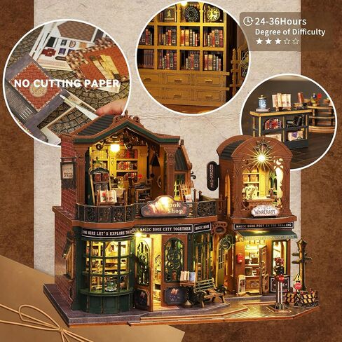 Flever Dollhouse Miniature DIY House Kit Creative Room with Furniture and Glass Cover for Romantic Artwork Gift(Christmas Eve) in Kuwait