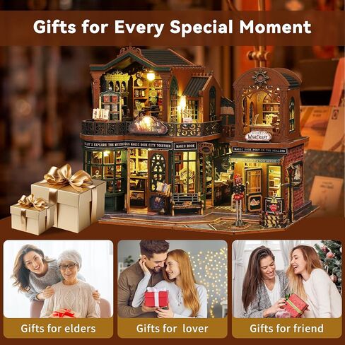 Flever Dollhouse Miniature DIY House Kit Creative Room with Furniture and Glass Cover for Romantic Artwork Gift(Christmas Eve) in Kuwait