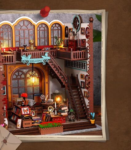 Flever Dollhouse Miniature DIY House Kit Creative Room with Furniture and Glass Cover for Romantic Artwork Gift(Christmas Eve) in Kuwait