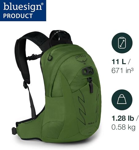 حقيبة ظهر للمشي لمسافات طويلة للأولاد من Osprey Talon Jr، حزام أخضر/أسود in Saudi Arabia