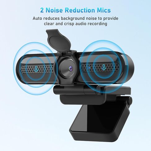 2K 50FPS Webcam for PC/Mac, Computer Camera with Fill RGB Lights, 2 Noise-Canceling Microphone, Autofocus and Tripod for Meeting, Live Streaming, Video Calls, Gaming, Works with Zoom, Skype, Teams in Saudi Arabia