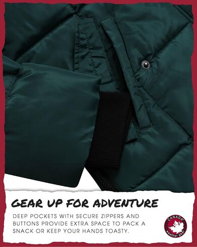 CANADA WEATHER GEAR Girls Winter Jacket - Long Length Quilted Bubble Puffer Parka - Heavyweight Weather Resistant Coat (7-16) in Kuwait