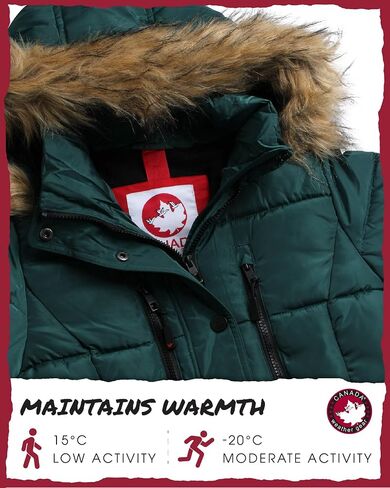 CANADA WEATHER GEAR Girls Winter Jacket - Long Length Quilted Bubble Puffer Parka - Heavyweight Weather Resistant Coat (7-16) in Kuwait