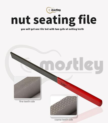 Electric Guitar 1/4inch Width 𝙉𝙪𝙩 𝙎𝙚𝙖𝙩𝙞𝙣𝙜 𝙁𝙞𝙡𝙚 for Smoothing the Bottom of Nut Slot, Luthier Working Tool with Fine and Coarse Teeth, 4inch Cutting Length in Saudi Arabia