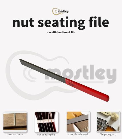 Electric Guitar 1/4inch Width 𝙉𝙪𝙩 𝙎𝙚𝙖𝙩𝙞𝙣𝙜 𝙁𝙞𝙡𝙚 for Smoothing the Bottom of Nut Slot, Luthier Working Tool with Fine and Coarse Teeth, 4inch Cutting Length in Saudi Arabia