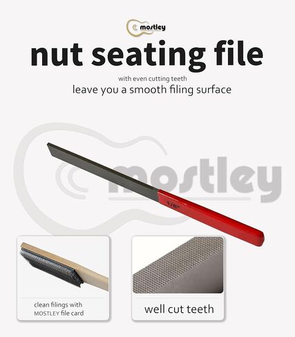 Electric Guitar 1/4inch Width 𝙉𝙪𝙩 𝙎𝙚𝙖𝙩𝙞𝙣𝙜 𝙁𝙞𝙡𝙚 for Smoothing the Bottom of Nut Slot, Luthier Working Tool with Fine and Coarse Teeth, 4inch Cutting Length in Saudi Arabia