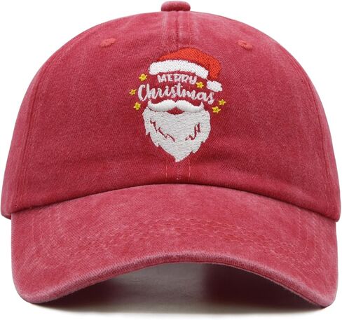 Christmas Hats for Adults with Gift Box, Adjustable Santa Baseball Cap, Embroidered Xmas Baseball Hat in Kuwait