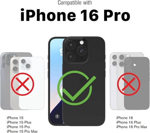 حافظة محفظة VENA vCommute لهاتف iPhone 16 Pro، [حماية من السقوط من الدرجة العسكرية] غطاء جلدي قابل للطي مع مسند للبطاقات - أسود in Kuwait