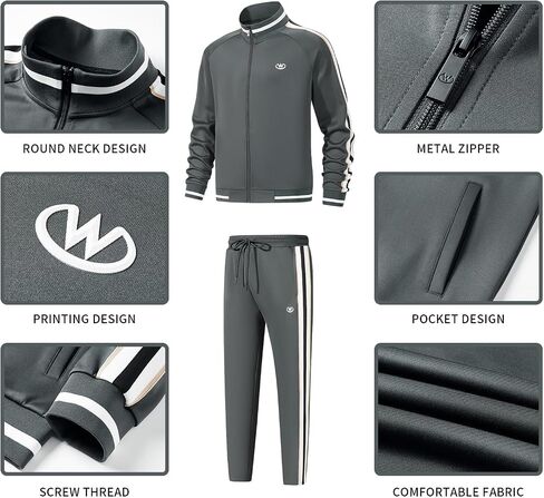 Men's Casual Tracksuits Long Sleeve Jogging Suits Sweatsuit Sets Track Jackets and Pants 2 Piece Outfit in Saudi Arabia