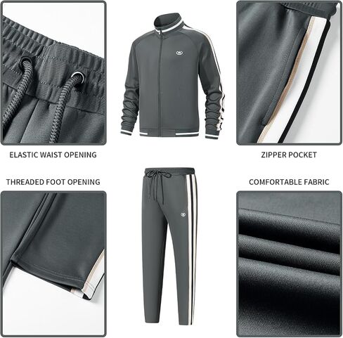 Men's Casual Tracksuits Long Sleeve Jogging Suits Sweatsuit Sets Track Jackets and Pants 2 Piece Outfit in Saudi Arabia