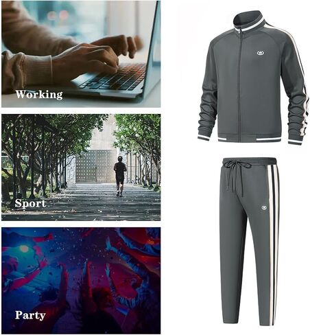 Men's Casual Tracksuits Long Sleeve Jogging Suits Sweatsuit Sets Track Jackets and Pants 2 Piece Outfit in Saudi Arabia