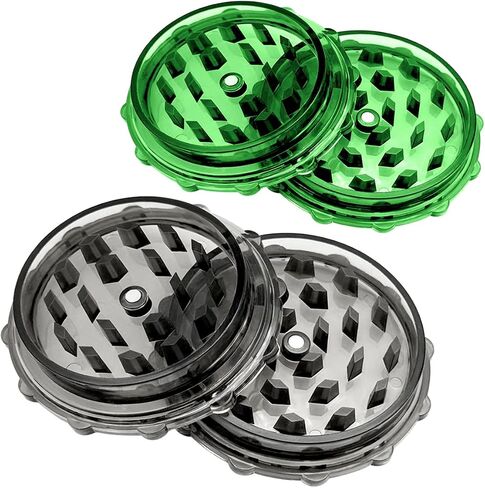 3 inch-Grinder, Black-Translucent, 2-Layer Grinder, with Magnetic Lid, Compact & Portable, Suitable for Kitchen Use in Kuwait