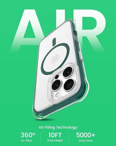 ORNARTO Air Case for iPhone 16 Pro Max Clear, Compatible with MagSafe, Military-Grade Drop Protection Cover with Built-in Air-Pink in Kuwait