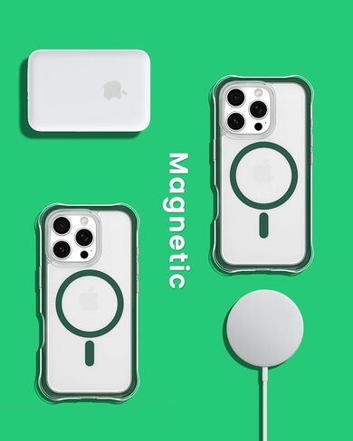 ORNARTO Air Case for iPhone 16 Pro Max Clear, Compatible with MagSafe, Military-Grade Drop Protection Cover with Built-in Air-Pink in Kuwait