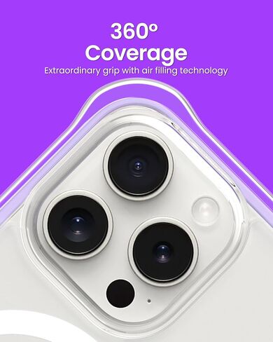 جراب ORNARTO لهاتف iPhone 16 Pro، شفاف، مناسب لـ MagSafe، وردي in Saudi Arabia