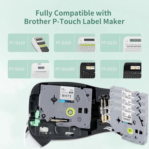 5Pk Multicolored TZe-231 Tape Label Maker Compatible with Brother P-Touch TZe-231 Tape, for PT-D200 PT-D210 PTH100 PT-D400, 0.47" x 26.2' in Saudi Arabia