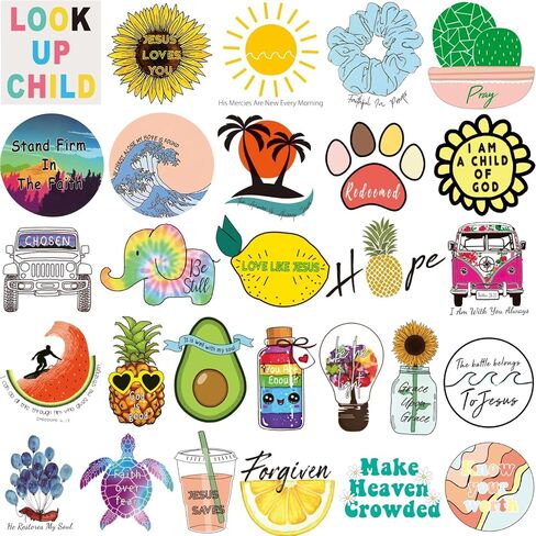 120Pcs Inspirational Christian Stickers, Bible Verse Faith Stickers, Religious Jesus Motivational Stickers for Christmas Water Bottles, Christian Easter Gifts for Kids Men and Women in Kuwait