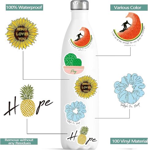 120Pcs Inspirational Christian Stickers, Bible Verse Faith Stickers, Religious Jesus Motivational Stickers for Christmas Water Bottles, Christian Easter Gifts for Kids Men and Women in Kuwait