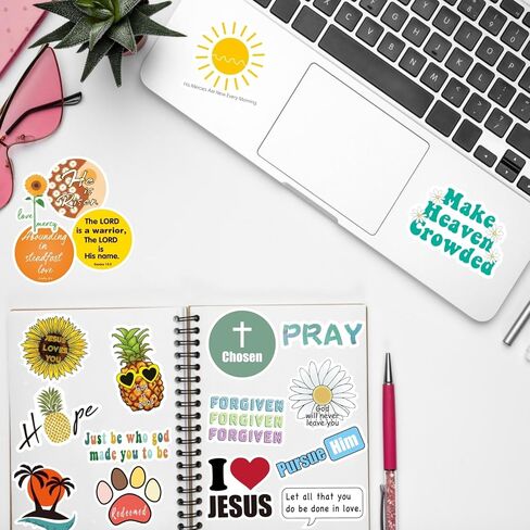 120Pcs Inspirational Christian Stickers, Bible Verse Faith Stickers, Religious Jesus Motivational Stickers for Christmas Water Bottles, Christian Easter Gifts for Kids Men and Women in Kuwait