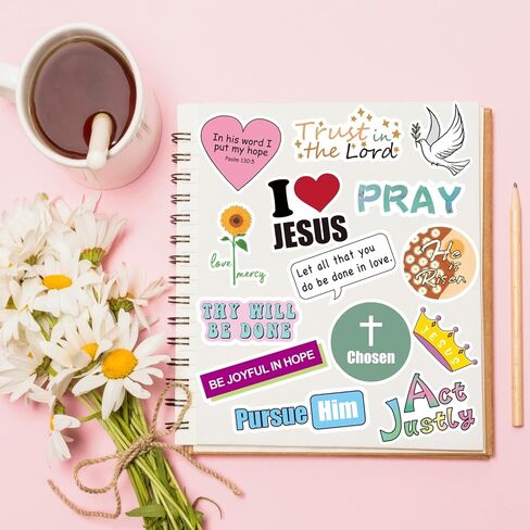 120Pcs Inspirational Christian Stickers, Bible Verse Faith Stickers, Religious Jesus Motivational Stickers for Christmas Water Bottles, Christian Easter Gifts for Kids Men and Women in Kuwait