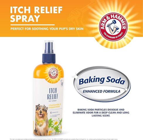 Arm & Hammer for Pets Itch Relief Spray for Dogs - Dog Itch Relief with Baking Soda Chamomile & Peppermint Scent - Professional Dog Skin Care Spray - Anti Itch Spray for Dog, Itchy Dog Skin Relief 8oz in Kuwait