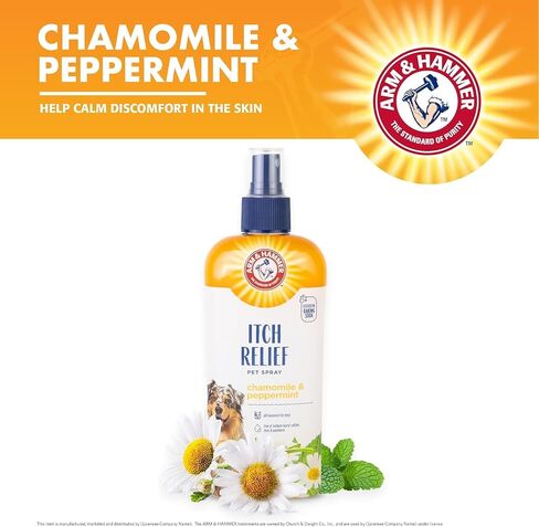Arm & Hammer for Pets Itch Relief Spray for Dogs - Dog Itch Relief with Baking Soda Chamomile & Peppermint Scent - Professional Dog Skin Care Spray - Anti Itch Spray for Dog, Itchy Dog Skin Relief 8oz in Kuwait