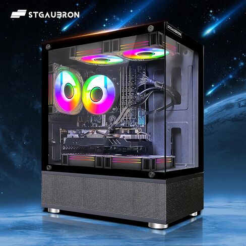 STGAubron Gaming PC Computer Desktop, RX 550 4GB, Intel i7 Xeon E5 2.8GHz,16GB RAM, 512GB SSD, WiFi, BT 5.0, W10H64, RGB Fanx4, RGB Keyboard&Mouse&Mouse Pad, Gaming Computer Tower for Gamer,Streaming in Saudi Arabia