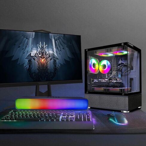 STGAubron Gaming PC Computer Desktop, RX 550 4GB, Intel i7 Xeon E5 2.8GHz,16GB RAM, 512GB SSD, WiFi, BT 5.0, W10H64, RGB Fanx4, RGB Keyboard&Mouse&Mouse Pad, Gaming Computer Tower for Gamer,Streaming in Saudi Arabia