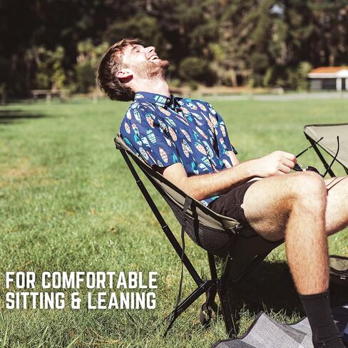 ADJ-S2 Full-Size Portable Chair - Adjustable Height Outdoor Chair, Compact Folding Chair, Fast Setup in 8s, Collapsible Chair for Camping, Outdoor Games, Beach, Support 330 LBS - Black in Saudi Arabia