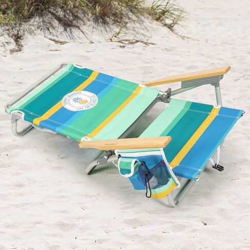 Tommy Bahama 5-Position Classic Lay Flat Backpack Beach Chair with Cooler and Cup Holder, Portable Folding Beach Chair for Tanning, Tropical Leaves in Kuwait