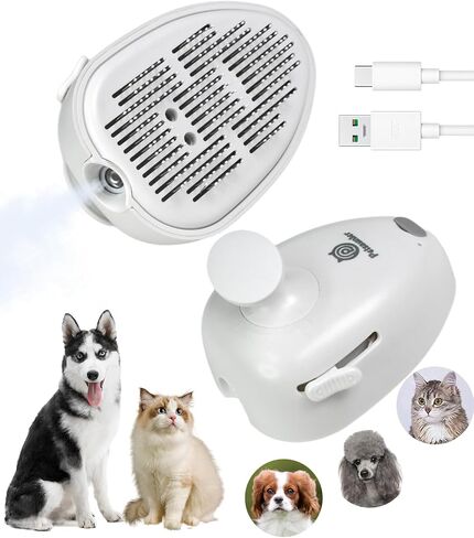 Cat Steam Brush, 3 in 1 Cat Brush for Shedding with Release Button and Tank, Anti-Static Dog Brush for Shedding, Skin Friendly, Removing Loose hair & Tangles, Grooming Tools for Pets(Blue) in Saudi Arabia